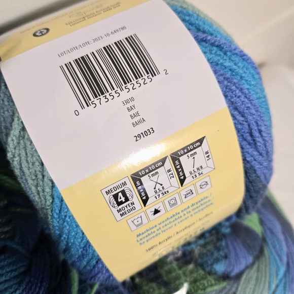 Caron Cinnamon Swirl Cakes Yarn Bay Blue Green Acrylic Knit Crochet 4 Ct Craftin - Picture 4 of 5